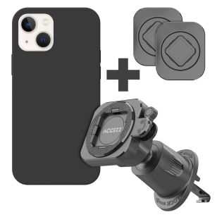 Accezz EasyLock telefoonhouder auto - inclusief hoesje iPhone 13 - Ventilatierooster - 360 graden draaibaar - Zwart