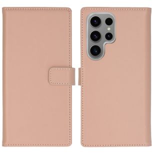 Selencia Echt Lederen Bookcase Samsung Galaxy S24 Ultra - Dusty Pink