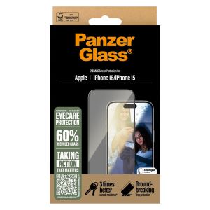 PanzerGlass EyeCare Screenprotector Ultra Wide Fit met applicator iPhone 16