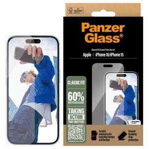 PanzerGlass Anti-Bacterial Screenprotector iPhone 16