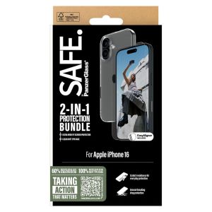 PanzerGlass SAFE 2- in-1 pack - TPU Clear Case + Ultra-Wide Fit Screenprotector iPhone 16