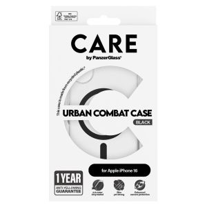 PanzerGlass CARE Urban Combat Case MagSafe iPhone 16 - Transparant / Zwart