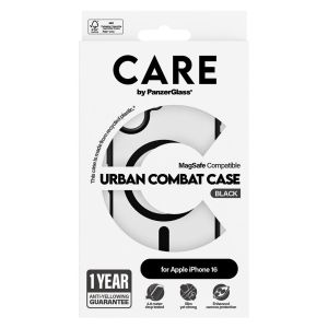 PanzerGlass CARE Urban Combat Case MagSafe iPhone 16 - Zwart