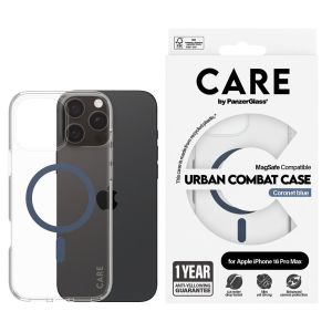 PanzerGlass CARE Urban Combat Case MagSafe iPhone 16 Pro Max - Transparant / Blauw