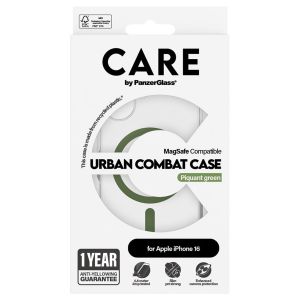 PanzerGlass CARE Urban Combat Case MagSafe iPhone 16 - Transparant / Groen