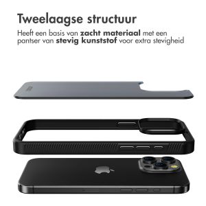 Accezz Rugged Frosted Backcover iPhone 15 Pro Max - Zwart