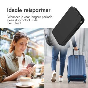 Accezz Powerbank 10.000 mAh met geïntegreerde kabels - Zwart