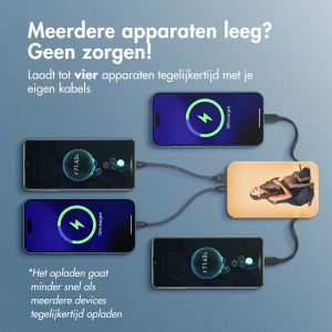 Ontwerp je eigen 10.000 mAh powerbank met geïntegreerde kabels - Wit