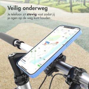 Accezz EasyLock telefoonhouder fiets - Universeel - Aluminium - 360 graden draaibaar - Zwart