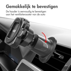 Accezz EasyLock telefoonhouder auto - Ventilatierooster - Universeel - 360 graden draaibaar - Zwart