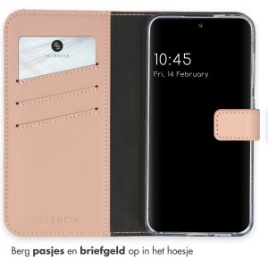 Selencia Echt Lederen Bookcase Samsung Galaxy S24 - Dusty Pink