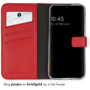 Selencia Echt Lederen Bookcase Samsung Galaxy S24 - Rood