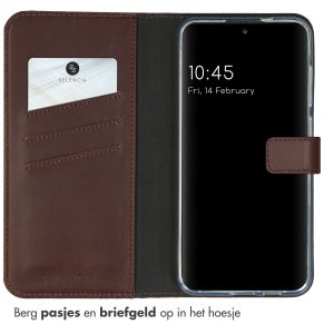 Selencia Echt Lederen Bookcase Samsung Galaxy S24 Plus - Bruin