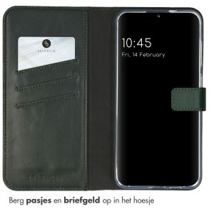 Selencia Echt Lederen Bookcase Samsung Galaxy S24 Plus - Groen