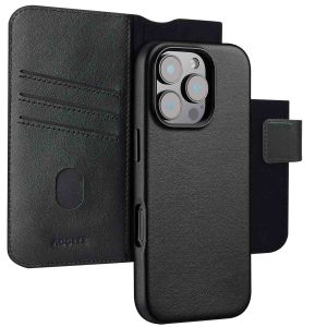 Accezz Leather Bookcase 2-in-1 met MagSafe iPhone 16 Pro Max - Onyx Black