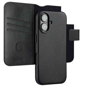 Accezz Leather Bookcase 2-in-1 met MagSafe iPhone 16  - Onyx Black