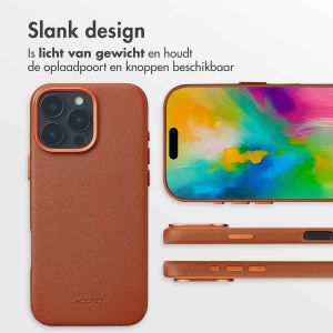 Accezz MagSafe Leather Backcover iPhone 16 Pro Max - Sienna Brown