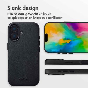 Accezz MagSafe Leather Backcover iPhone 16 - Onyx Black