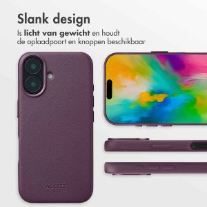 Accezz MagSafe Leather Backcover iPhone 16 - Heath Purple