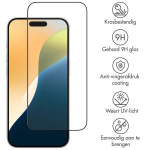 Accezz Gehard Glas Full Cover Screenprotector iPhone 16 Pro