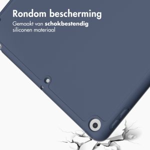 Accezz Smart Silicone Bookcase iPad 9 (2021) 10.2 / iPad 8 (2020) 10.2 / iPad 7 (2019) 10.2 - Donkerblauw