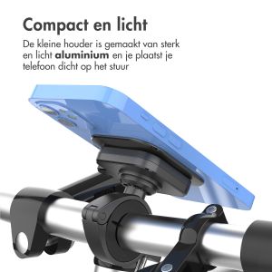 Accezz EasyLock telefoonhouder fiets - inclusief hoesje iPhone 15 - Aluminium - 360 graden draaibaar - Zwart