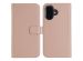 Selencia Echt Lederen Bookcase iPhone 16 - Dusty Pink