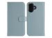 Selencia Echt Lederen Bookcase iPhone 16 - Air Blue