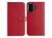 Selencia Echt Lederen Bookcase iPhone 16 - Rood